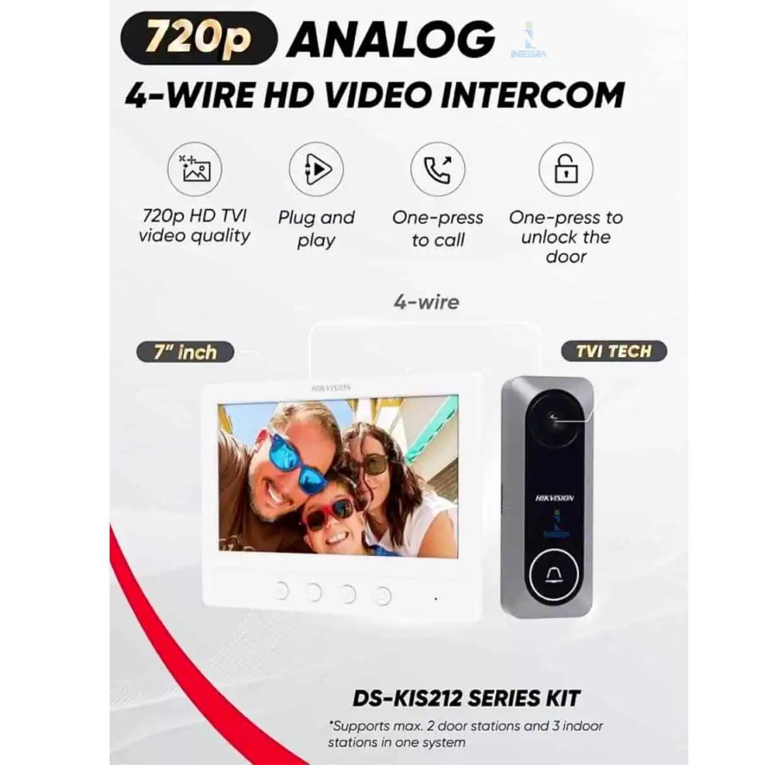 HIKVISION - KIT DE VIDEO PORTERO ANALOGO FRENTE DE CALLE METALICO HIKVISION - All - 4097 - DS-KIS213 (4)