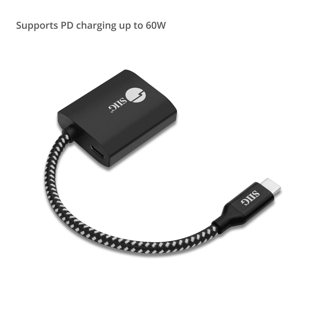 SIIG SIIG AC CB-TC0811-S1 USB-C to HDMI Video Cable Adapter w PD Charging 60W Black AC 220858 CB-TC0811-S1 (4)