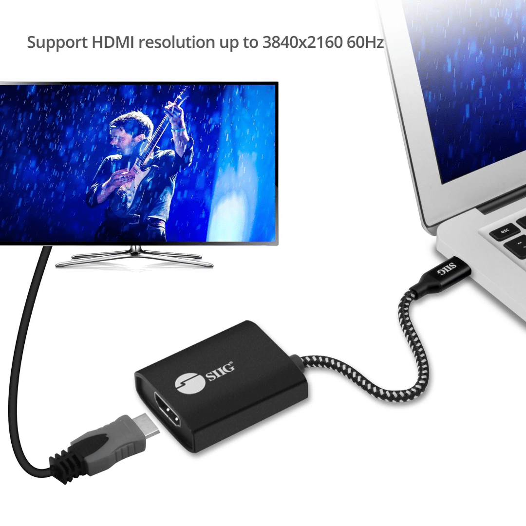 SIIG SIIG AC CB-TC0811-S1 USB-C to HDMI Video Cable Adapter w PD Charging 60W Black AC 220858 CB-TC0811-S1 (5)