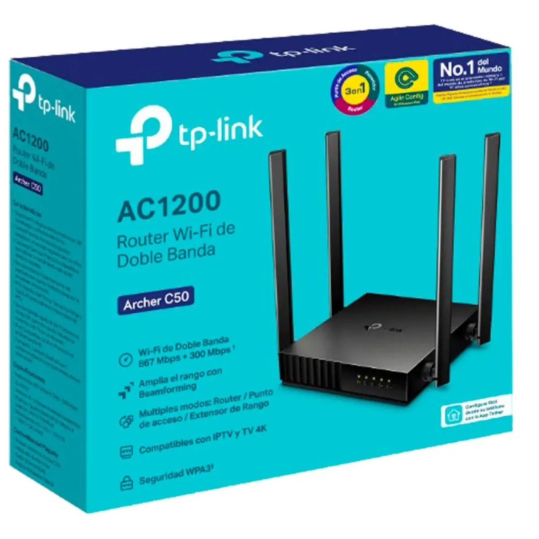 TP-LINK - ROUTER INALAMBRICO DOBLE BANDA 2.45GHZ 4 ANTENAS - All - 408 - TP-ARCHER-C50 (6)