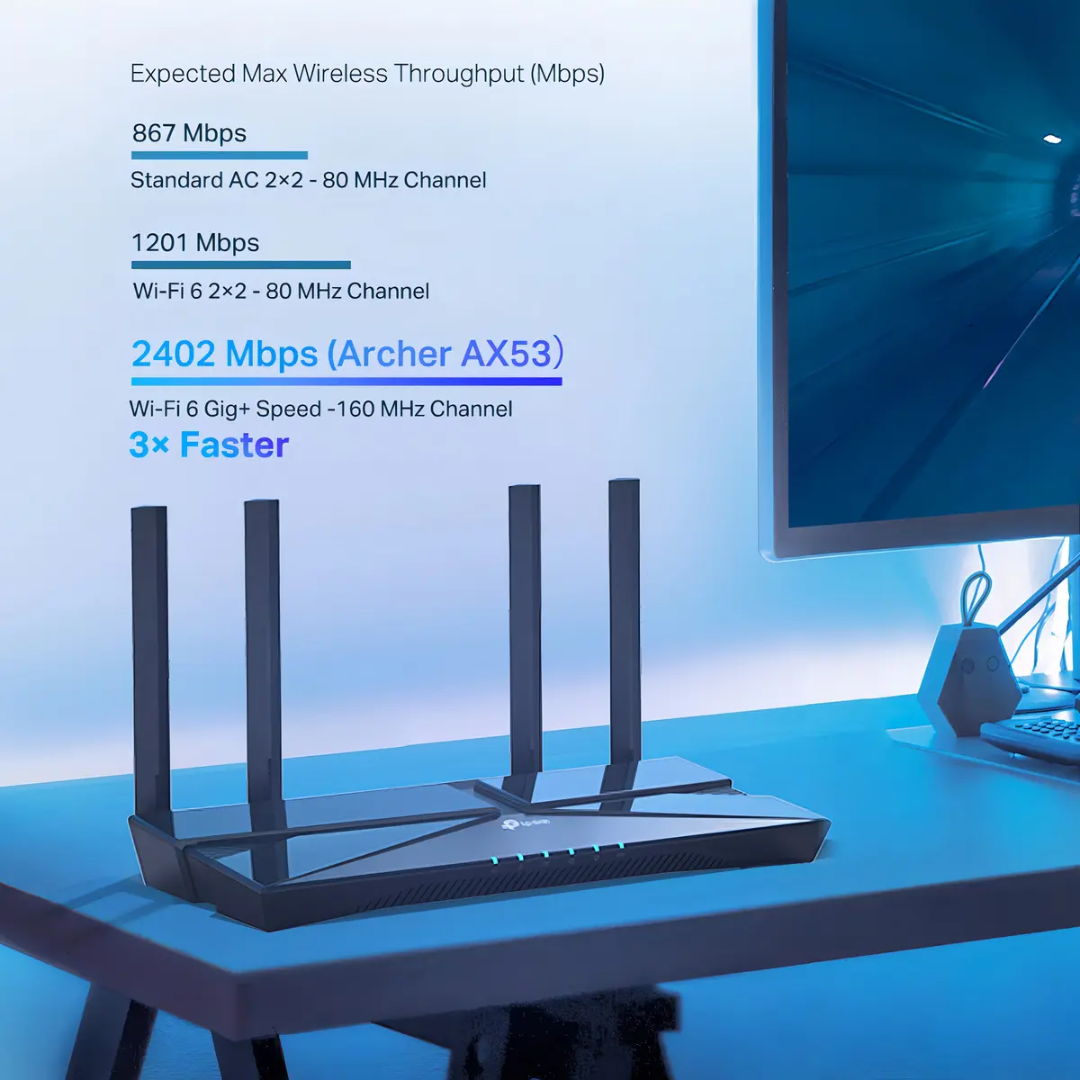TP-LINK - ROUTER TPLINK WIFI 6 AX3000 Mbps 4 PUERTOS GIGABIT 4 ANTENAS - All - 4281 - TP-ARCHER-AX53 (6)