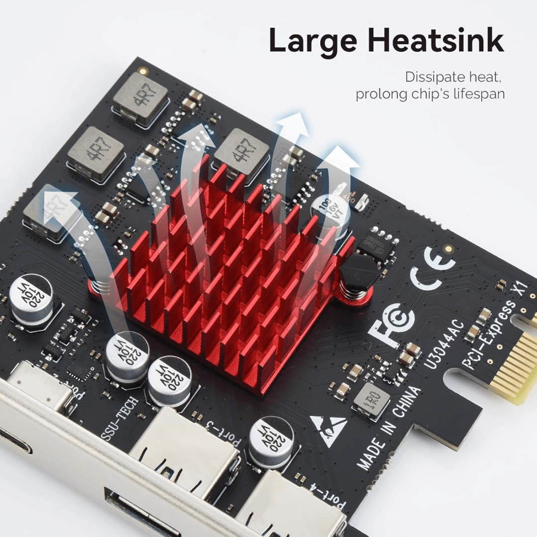 Tarjeta De Expansion Eluteng Pcie 4 Puertos Usb 3.1 2usb-a 2usb-c 10gbps - Dispositivos Scsi - X002NZSIH3 (4)