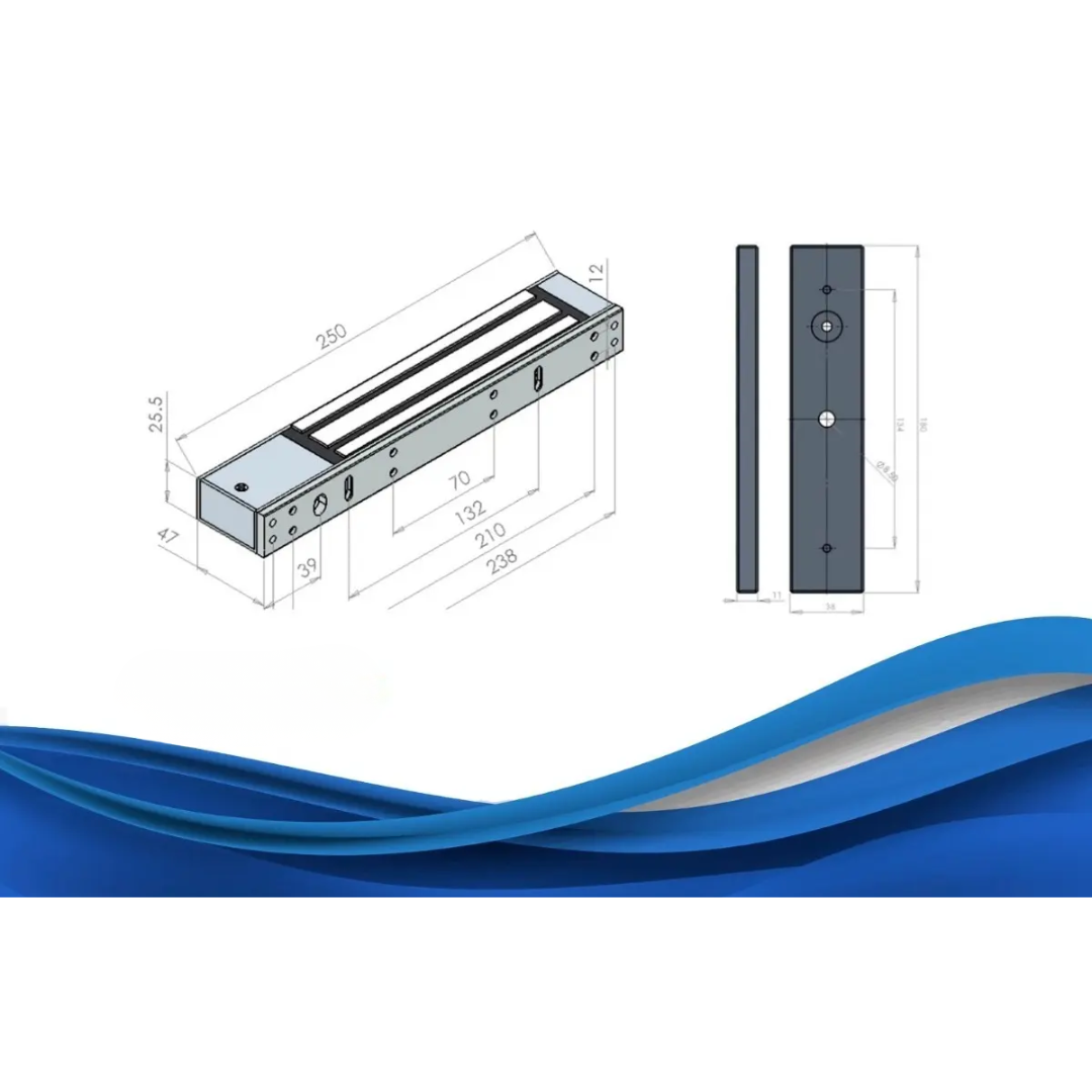 ZKTECO - CERRADURA ELECTROMAGNETICA 440LBS - All - 739 - ZK-LM-2802 (4)