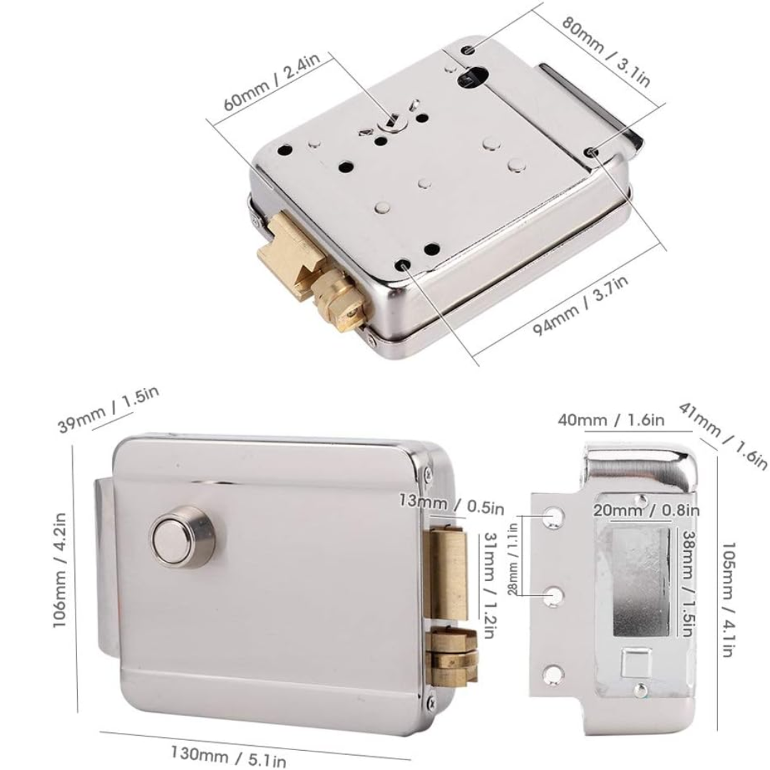 ZKTECO - CHAPA ELECTRICA 12VDC CON BOTON - All - 3685 - ZK-C-LL-01 (5)