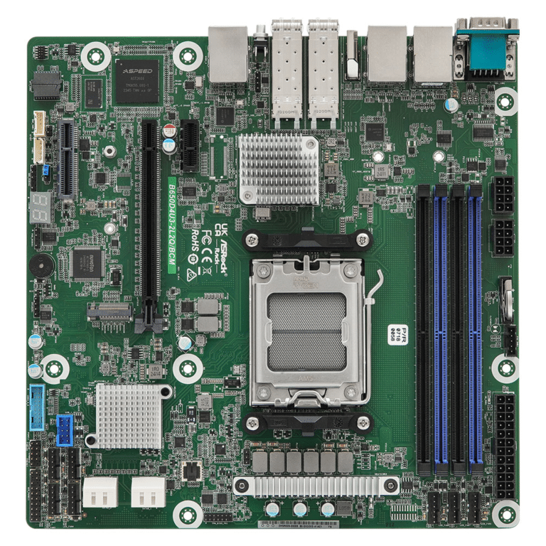ASRock Inc. ASRock MB B650D4U3-2L2Q BCM B650E AM5 LGA1718 Max48GB DDR5 Micro-ATX Brown Box MB 290076 B650D4U3-2L2Q/BCM
