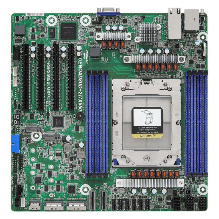 ASRock Inc. ASRock SV MB GENOAD8UD-2T X550 AMD EPYC9004 SoC S6096 SP5 512GB Retail MB 269670 GENOAD8UD-2T/X550
