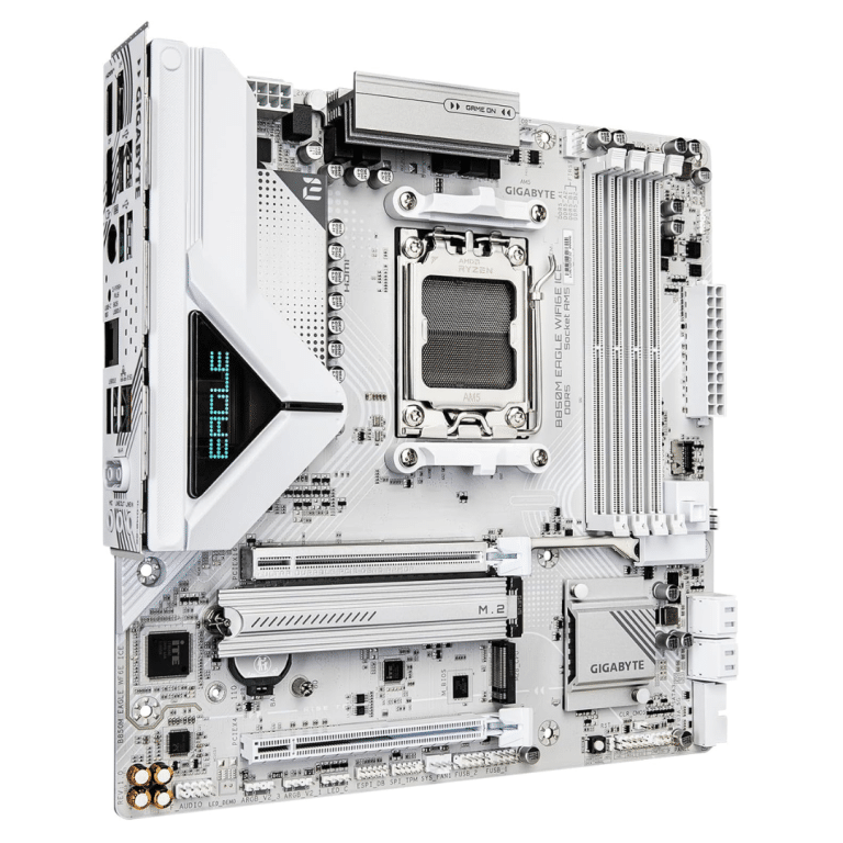 Gigabyte B850m Eagle Wifi6e Ice Amd Am5 Motherboard, M-atx, Ddr5, 2x M.2, Pcie 5.0, Usb-c, Usb 3.2 Gen 2, Wifi6e, 2.5gbe Lan, Ez-latch, Wi-fi Ez-plug - New Factory Sealed - 3 Year Manufacturer Warranty - B850M EAGLE WF6E ICE