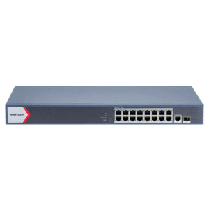 HIKVISION - SWITCH POE 16 CH 10/100/1000MB + 1 10/100/1000MB + 1 FIBRA GIGABITE 230W - All - 3720 - DS-3E1518P-EI