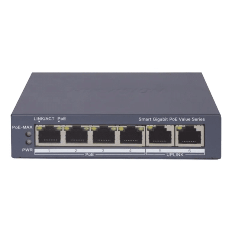HIKVISION - SWITCH POE 4 CH + 2 CH 10/100/1000MB 45W - All - 4387 - DS-3E1506P-EI/M