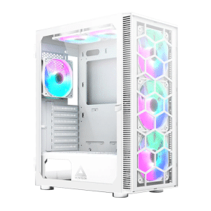 MONTECH SKY 3 ATX PC Case, Panoramic Glass, Adjustable Airflow, Personalized Design, 360mm Radiator Support, 3x120mm ARGB PWM Fans Pre-installed, Compact Build For Next-gen Gpu, White (SKY3W) | SKU CS-SKY3W2 - CS - CS-SKY3W2 - MONTECH - SKY3W