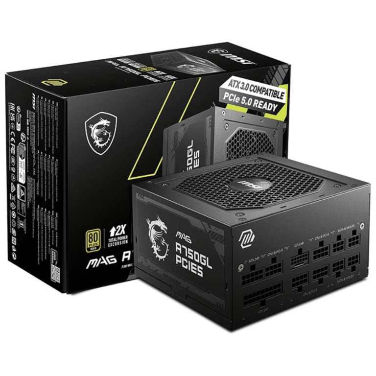 MSI MSI PS MAG A750GL PCIE5 II 750W 80+ Gold full modular APFC ATX3.1 Retail PS 294255 MAGA750GLPCIE5II