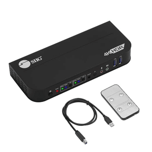SIIG SIIG AC CE-KV0E11-S1 2x1 HDMI 4K HDR KVM USB 3.0 Switch with Remote Control AC 264816 CE-KV0E11-S1