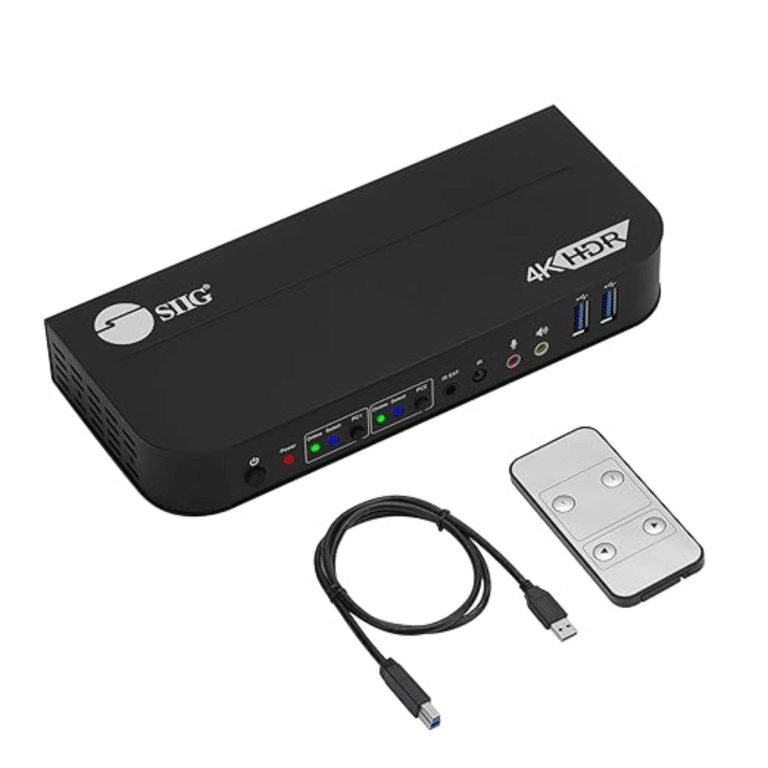 SIIG SIIG AC CE-KV0E11-S1 2x1 HDMI 4K HDR KVM USB 3.0 Switch with Remote Control AC 264816 CE-KV0E11-S1
