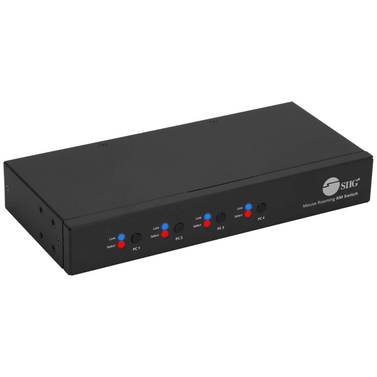SIIG SIIG AC JU-SW4311-S1 4-Port Roaming KM Switch with USB 2.0 Hub Retail AC 267305 JU-SW4311-S1
