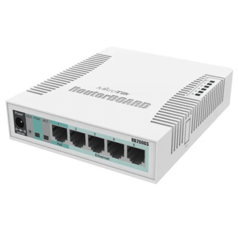 MikroTik RB260GS - Conmutador - Gestionado - 1 x 10/100/1000 (PoE) + 4 x 10/100/1000 + 1 x SFP - sobremesa - Redes - Hubs & Switches - CSS106-5G-1S