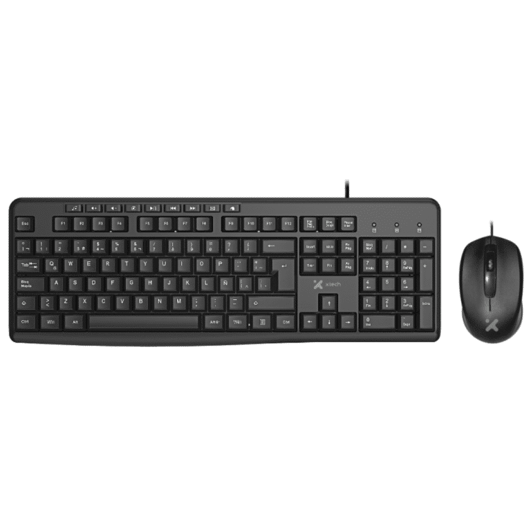 Xtech - Keyboard and mouse set - Wired - Spanish - USB - Black - Multimedia XTK-302S - Periféricos - Teclados y Teclados de Números - XTK-302S