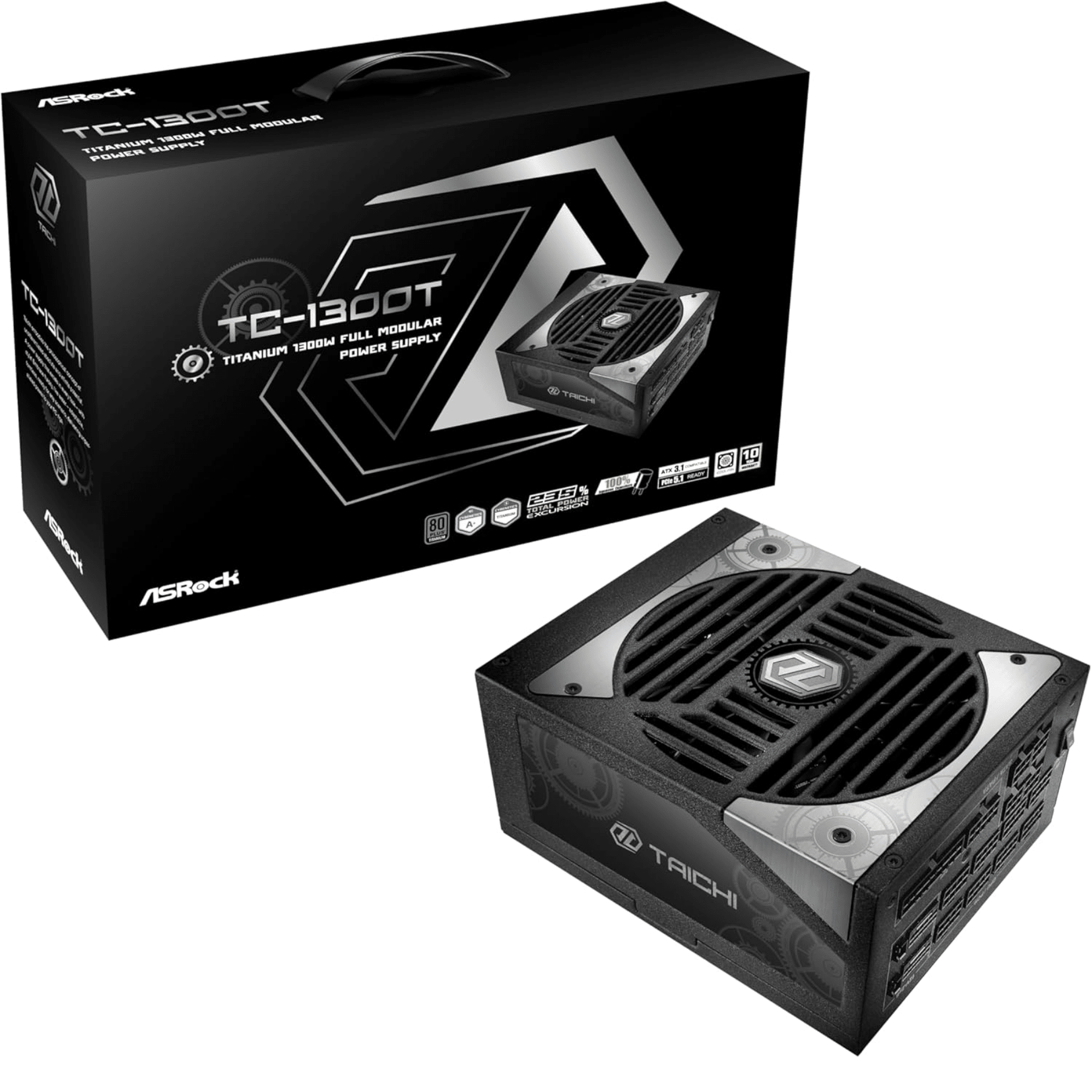 ASRock Inc. ASRock PS TC-1300T 1300W ATX 12V 80+TITANIUM FullyModular 135mm Fan Retail PS 295578 TC-1300T (2)