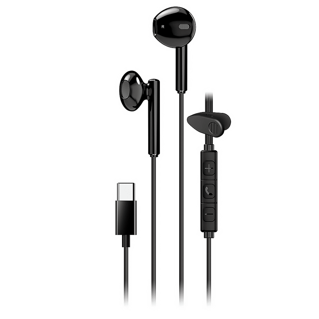 Audifono Con Microfono Genius Hs-m366 In-ear Usb-c 360 Rotating Cllip Black - Headset - 31710033400 (1)