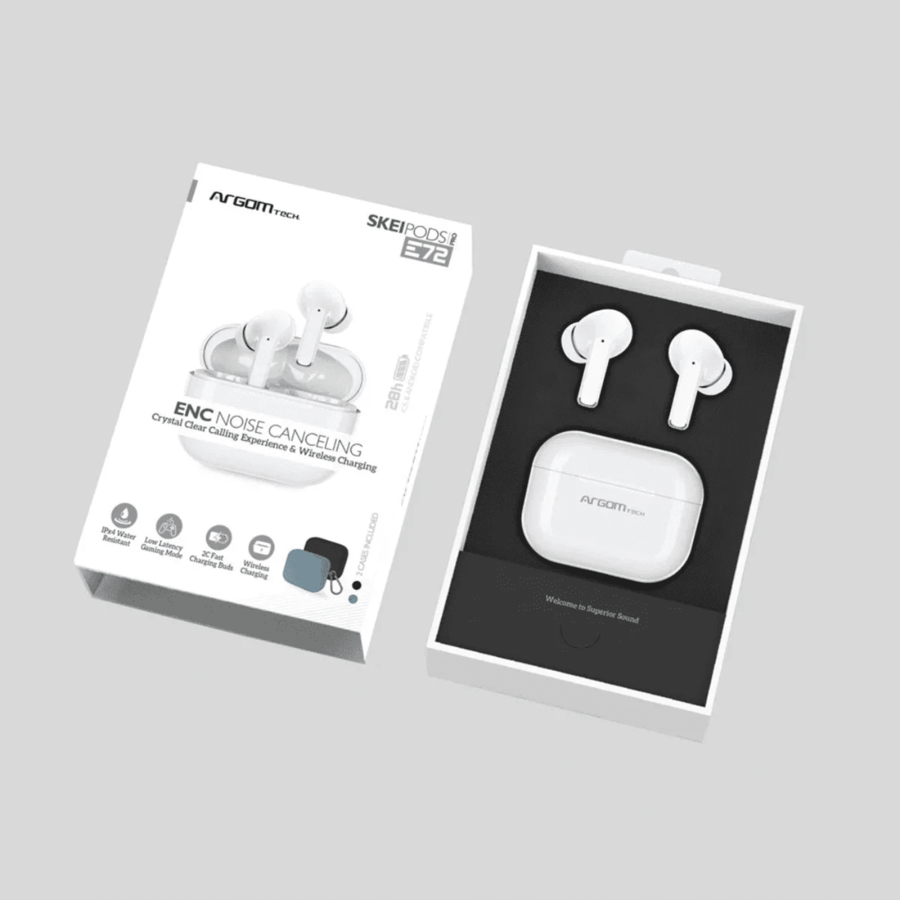 Auricular Argom Arg-hs-5072 Bluetooth Skeipods E72 Cancelacion De Ruido Blue-white - Headset - ARG-HS-5072 (3)