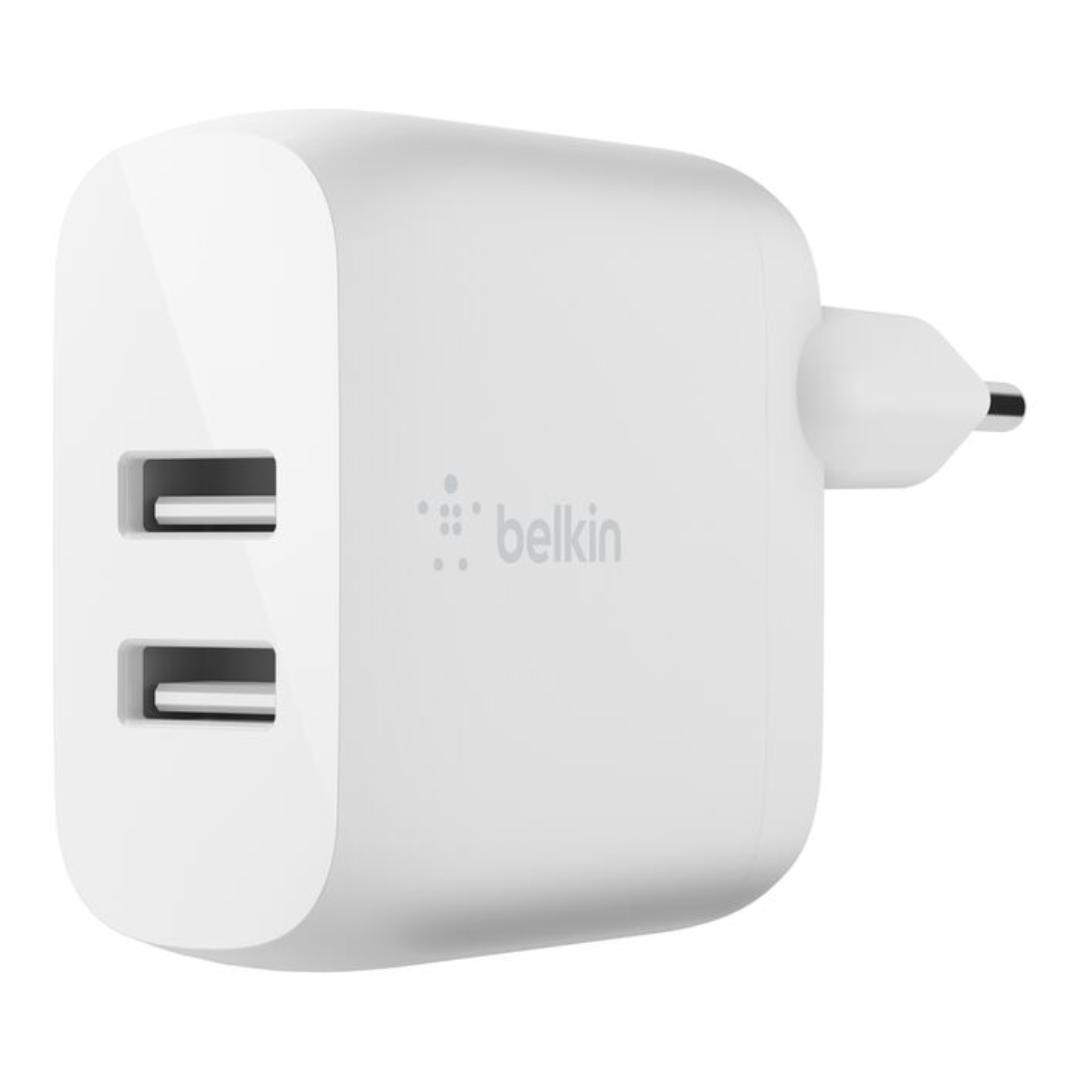 Belkin - - 24 vatios - 4.8 A - 2 conectores de salida (2 x USB) - Celulares - Baterías y Cargadores - WCB00 (1)