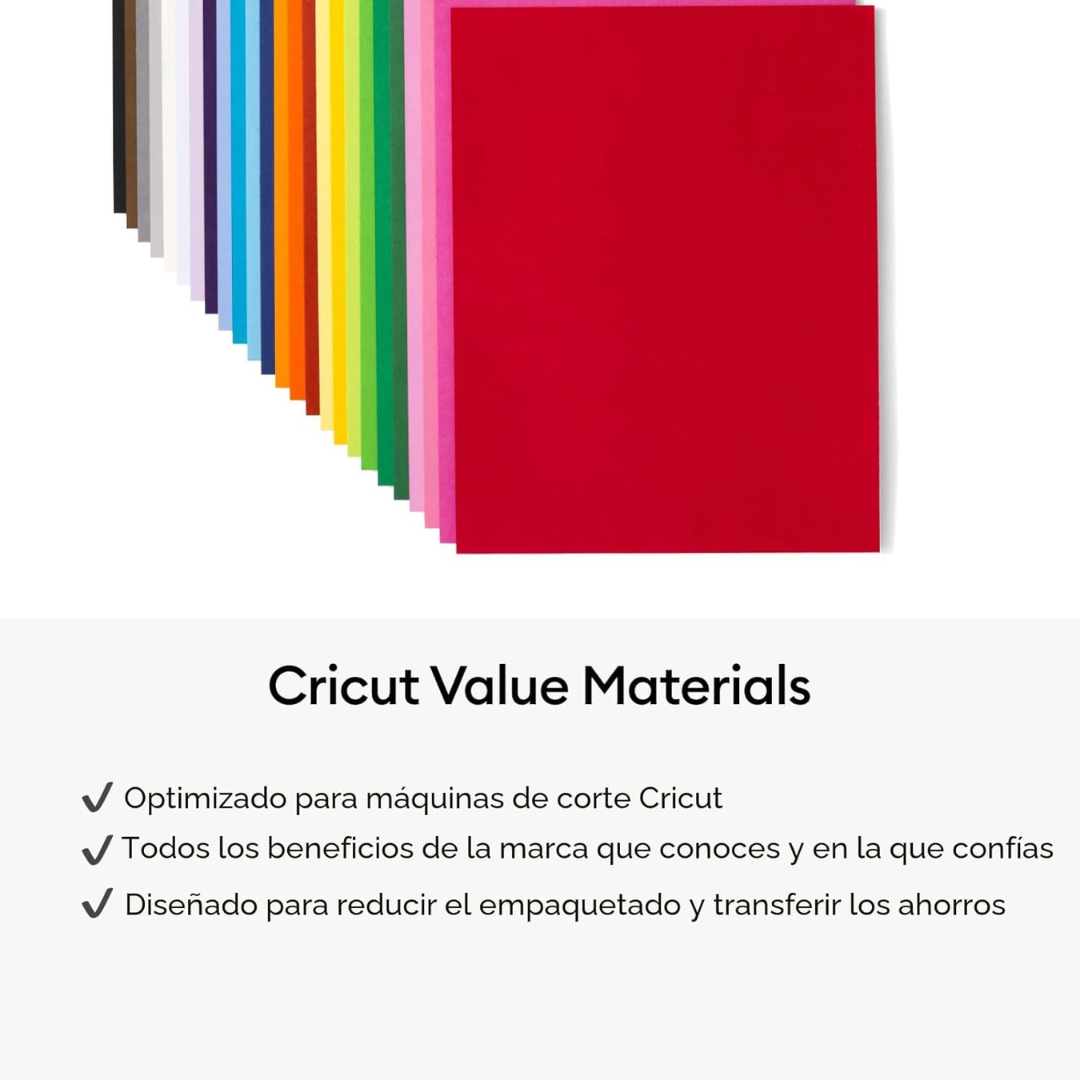 CRICUT Value Cardstock, Rainbow Sampler 8.5X11 (128) - 2012123