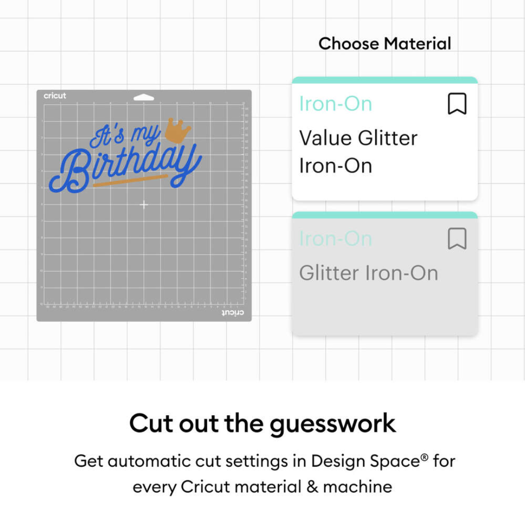 CRICUT Value Glitter Iron-on - Sampler - 10 in x 12 in (8) - 2012074