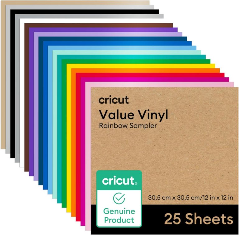 CRICUT Value Vinyl, Rainbow Sampler 12in X 12in (25)  - 2010886
