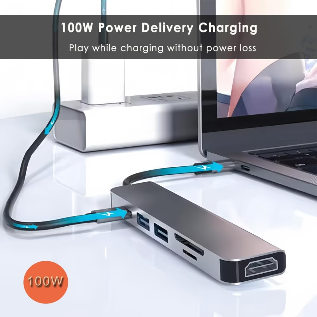 Hub 5 En 1 Dual Usb3.0 - Usb-c With 3usb Sd Usd Silver - Accesorios - DOUSB4251 (4)