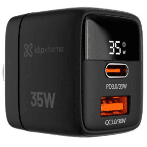 Klip Xtreme - Power converter / charger - 35 Watt - 24 pin USB-C / 9 pin USB Type A - Cellular phone / Tablet - Wall - Para Smartphones, tablets, small devices - Celulares - Baterías y Cargadores - KMC-250