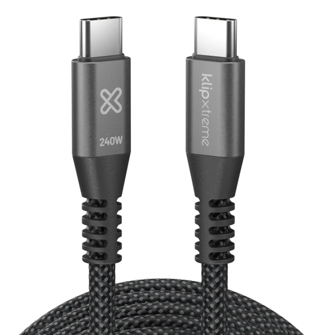 Klip Xtreme - USB cable - 24 pin USB-C - 3 m - Black - 240W Braided Fast Charging