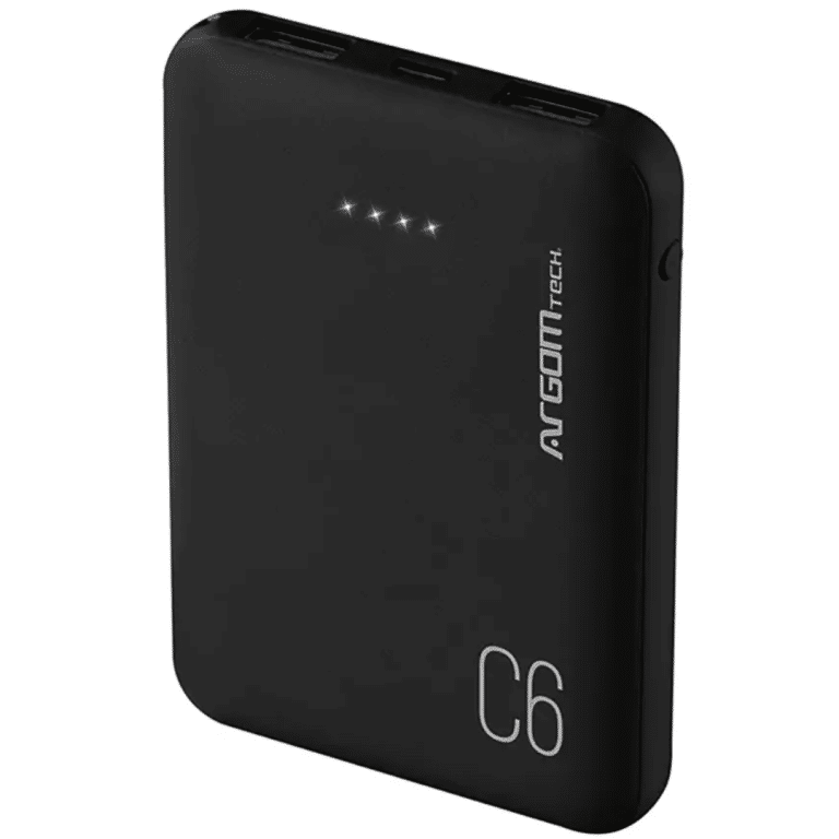 Power Bank Argom 6000 Arg-pb-1136 With Cable Negro - Accesorios