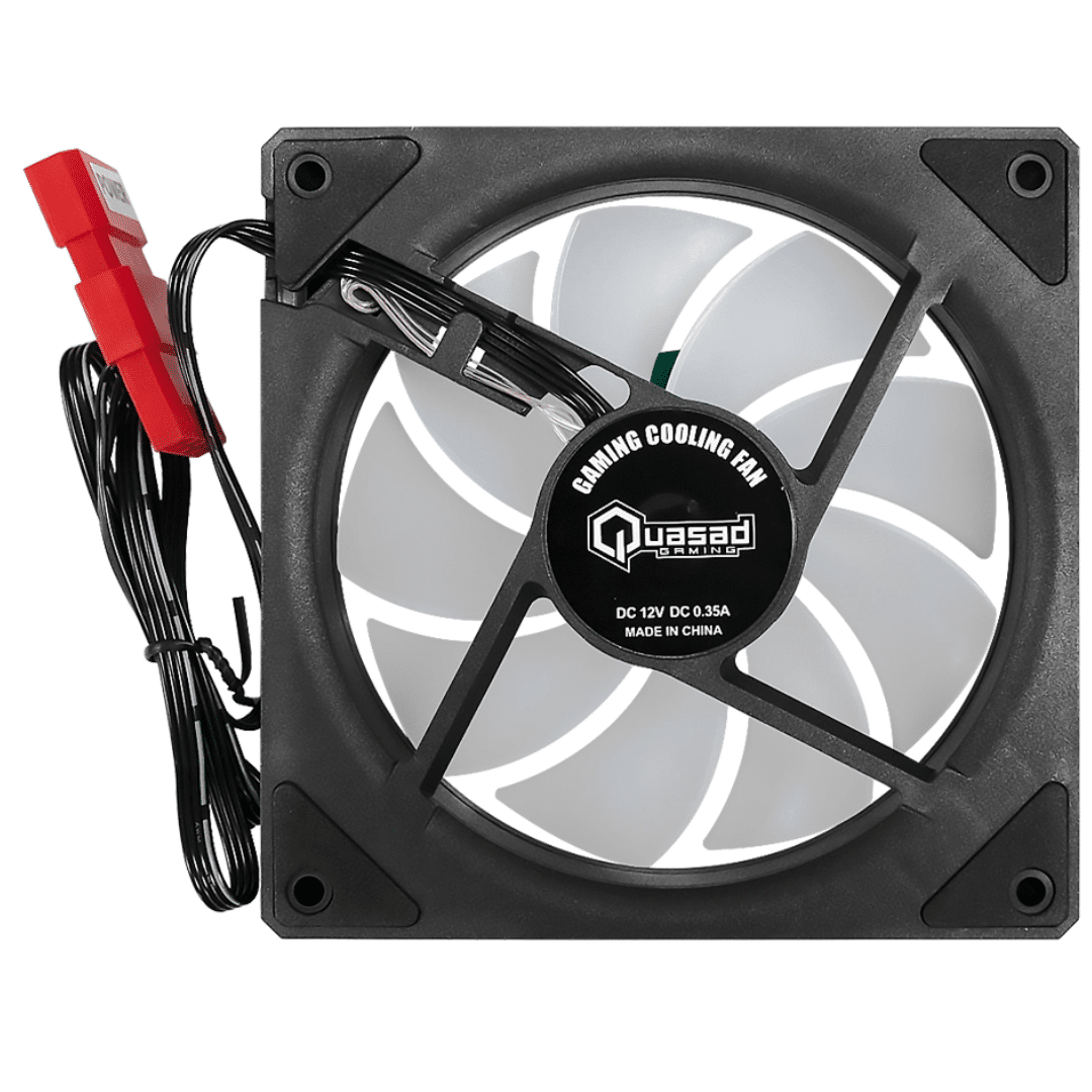 Ventilador Quasad Rgb Black Frame And Transparent Leaf Con 3d Light 4pin Plastic Bag - Ventiladores - RGBV810