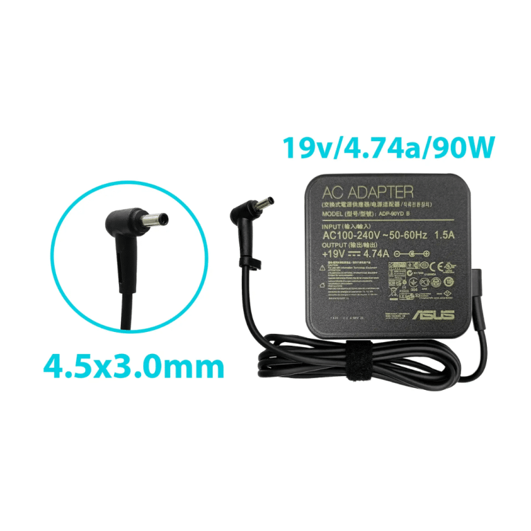 Cargador Para Laptop Asus 19v 4.74a 90w 4.5x3.0mm Tipo Pared Original