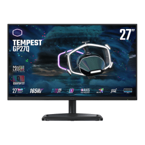 Cooler Master Tempest Gp27-fqs Gaming Monitor 27" Wqhd (2560x1440) 165hz Ips 1ms (gtg) 600/1200 Cd/m² Hdr1000 Freesync Premium 1000:1 2xhdmi (2.0) 1xdp (1.2) Usb Hub 2xspeakers Adjustable Stand Black - New Factory Sealed - 90 Day Warranty - CMI-GP27-FQS-US