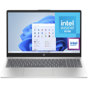 HP 15-fd0001dx C0CM0UA#ABA 15.6"HD Laptop - Intel N100 - 4GB Memory - 128GB EMMC W11S- Natural Silver, - 15-fd0001dx - HP