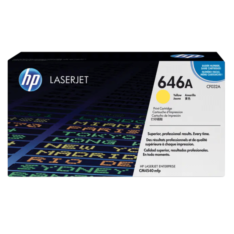 Hp 646a Cf032ac Yellow High Yield Toner Genuine : 12.5k, Hp Laserjet Cm4540 Mfp, Seller Warranty - New Factory Sealed - 90 Day Warranty - CF032AC