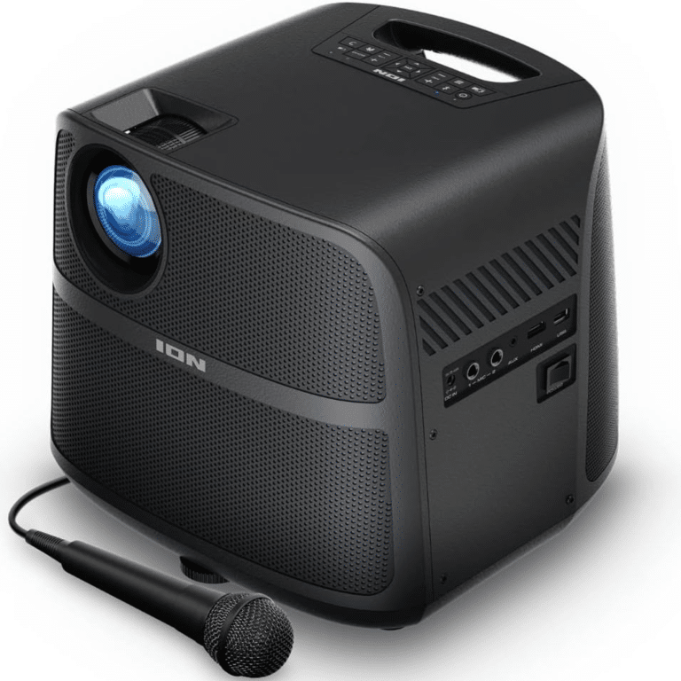 Ion Audio Projector Deluxe Hd Black : 720p Hd, Bluetooth 5.3, Usb, Hdmi, 70w Sound System, Rechargeable Battery/ac Powered - New Factory Sealed - 1 Year Manufacturer Warranty - PROJECTORDLXHDXUS