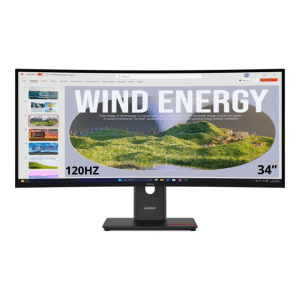 Lenovo ThinkVision T34WD-40 34" Class UW-QHD Curved Screen LED Monitor - 21:9 - Eclipse Black - 34" Viewable - Vertical Alignment (VA) - WLED Backlight - 3440 x 1440 - 16.7 Million Colors - 300 Nit - 4 ms - 120 Hz Refresh Rate - Swivel, Height, Tilt - USB Type-C - HDMI - DisplayPort - VESA Mount Compatible - USB Hub - Lenovo - LED Monitor - 7581 - A300-900F72 - 900F72 - 0199271246603 - 64AEGAR1UZ