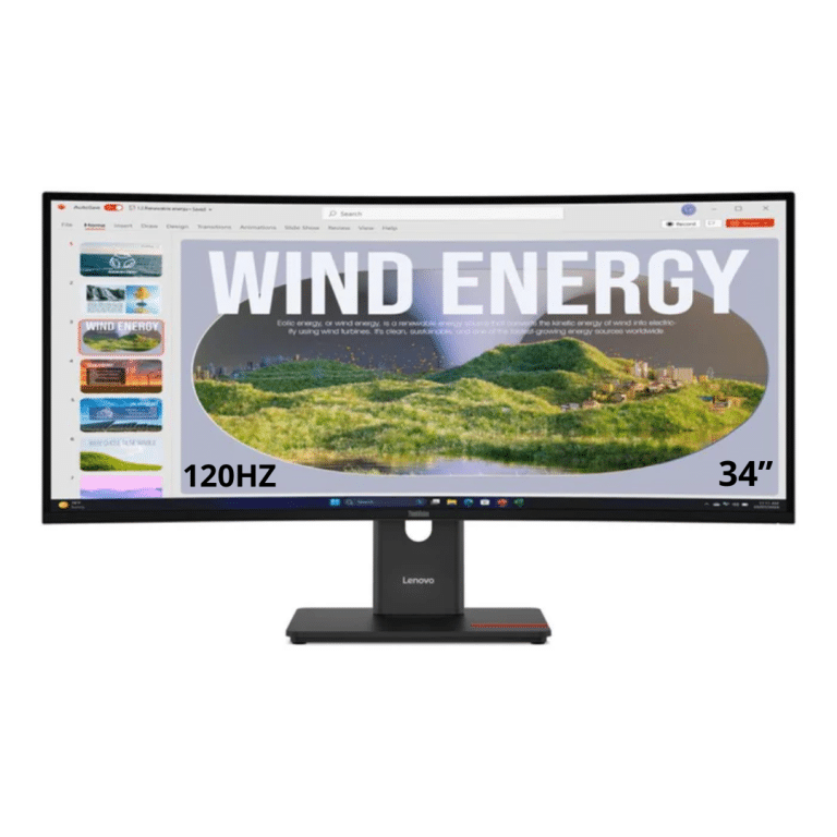 Lenovo ThinkVision T34WD-40 34" Class UW-QHD Curved Screen LED Monitor - 21:9 - Eclipse Black - 34" Viewable - Vertical Alignment (VA) - WLED Backlight - 3440 x 1440 - 16.7 Million Colors - 300 Nit - 4 ms - 120 Hz Refresh Rate - Swivel, Height, Tilt - USB Type-C - HDMI - DisplayPort - VESA Mount Compatible - USB Hub - Lenovo - LED Monitor - 7581 - A300-900F72 - 900F72 - 0199271246603 - 64AEGAR1UZ