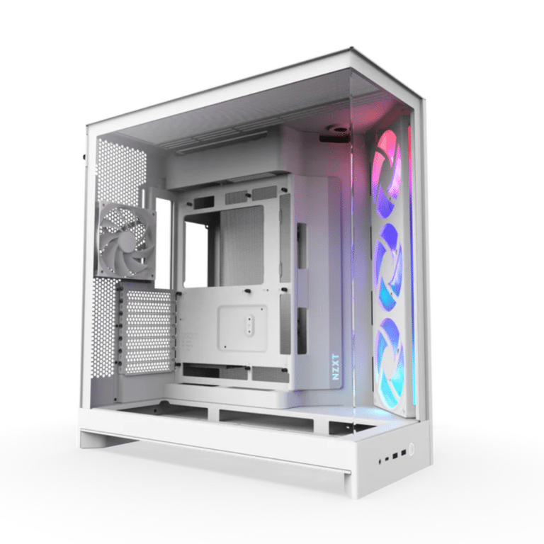 NZXT NZXT CS CM-H92FW-R1 H9 FLOW RGB Mid Tower Clear TG White Retail CS 297767 CM-H92FW-R1