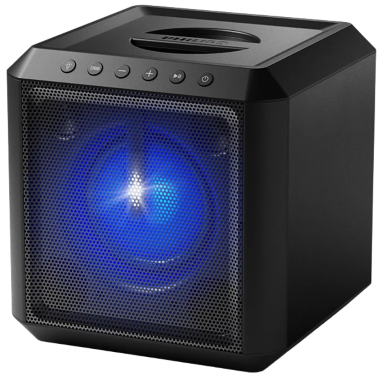 Philips Tax4207/37 Bluetooth Party Cube Speaker With Flashing Party Lights - Link Up To 50 Speakers, Black - Moq 4 Pcs. - New - 1 Year Manufacturer Warranty - 840063202702