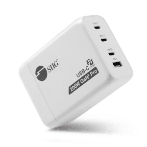 SIIG SIIG AC AC-PW1V11-S1 4PT 200W GaN PD Combo Charger 3C1A Retail AC 266939 AC-PW1V11-S1