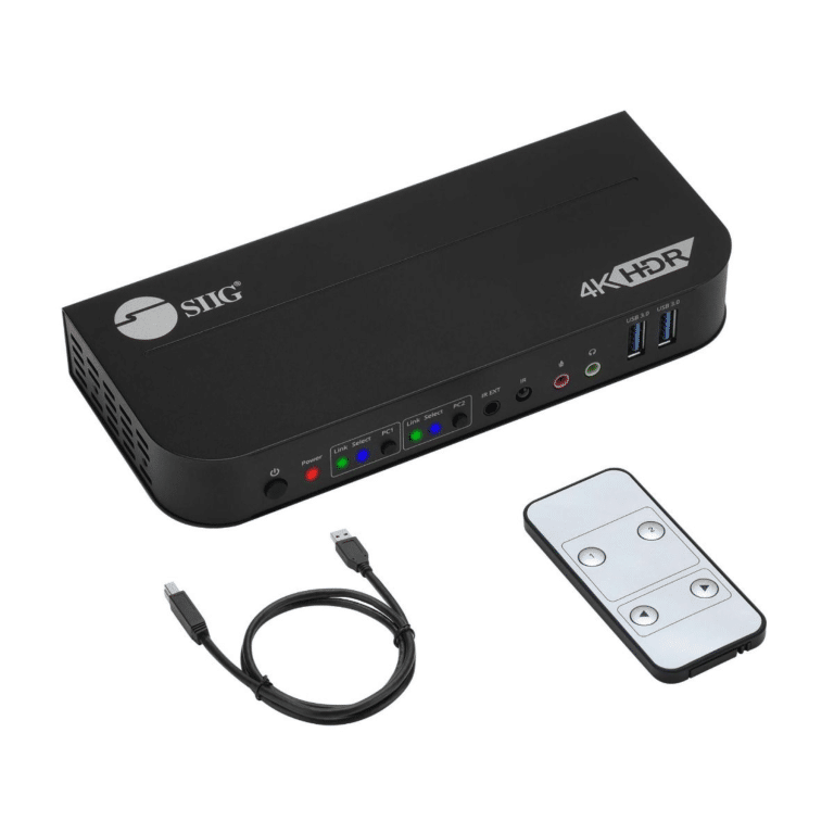SIIG SIIG AC CE-KV0C11-S1 2x1 DisplayPort 4K KVM USB3.0 Switch with Remote Control AC 264813 CE-KV0C11-S1