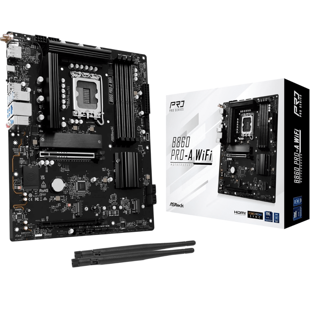ASRock Inc. ASRock MB B860 Pro-A WiFi B860 LGA1851 Max256GB DDR5 ATX Retail MB 294633 B860 PRO-A WIFI (1)
