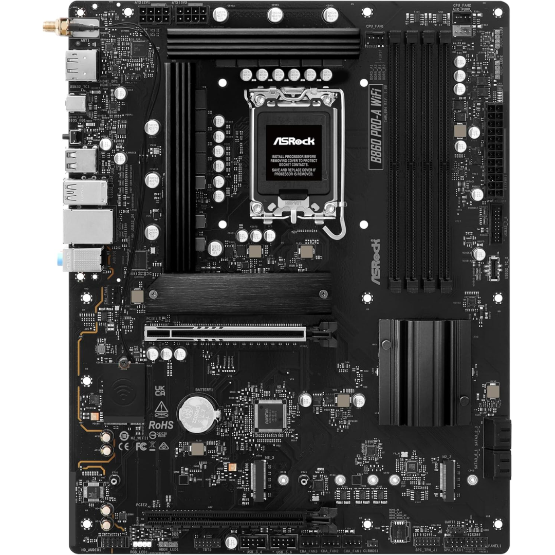ASRock Inc. ASRock MB B860 Pro-A WiFi B860 LGA1851 Max256GB DDR5 ATX Retail MB 294633 B860 PRO-A WIFI (2)