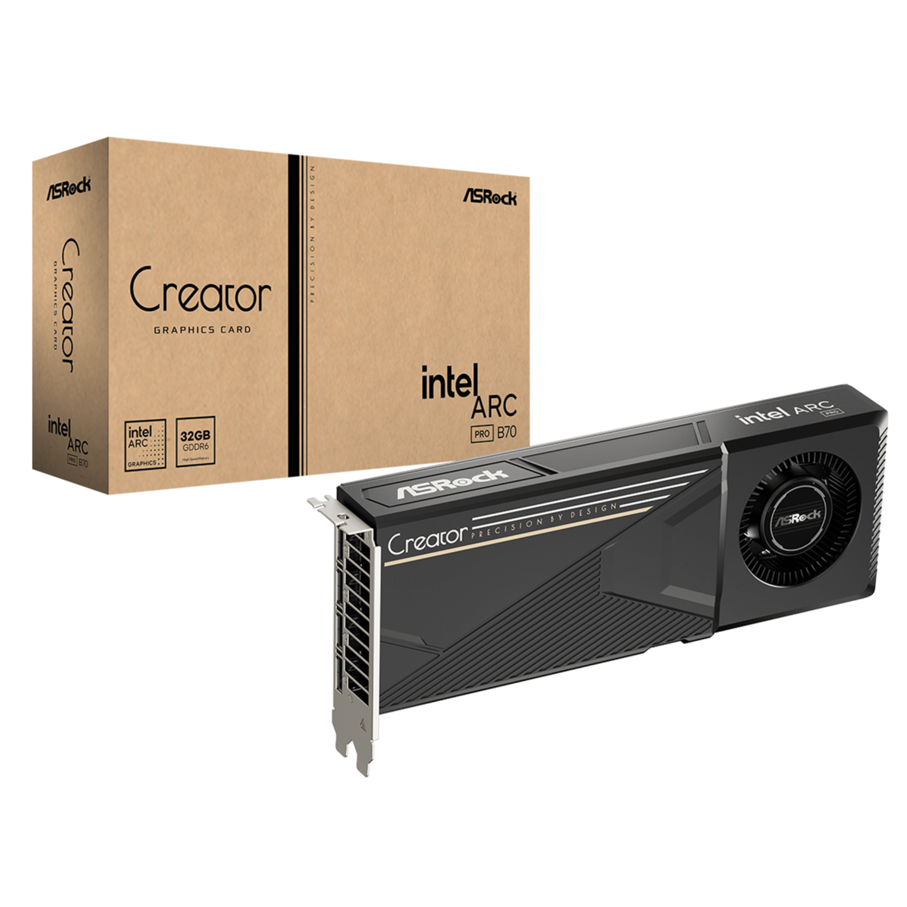 ASRock Inc. ASRock VCX B70 CT 32G INTEL ARC PRO B70 CREATOR 32GB 32GB GDDR6 256bit Retail VC 306636 B70 CT 32 (1)