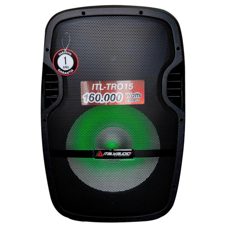 Caja De Audio Italy Itl-tro15 15inch Mp3 Pant-led Bt Fm Usb-sd Rec.mic Stand Ilum. Rgb Negro - Parlantes - ITL-15N