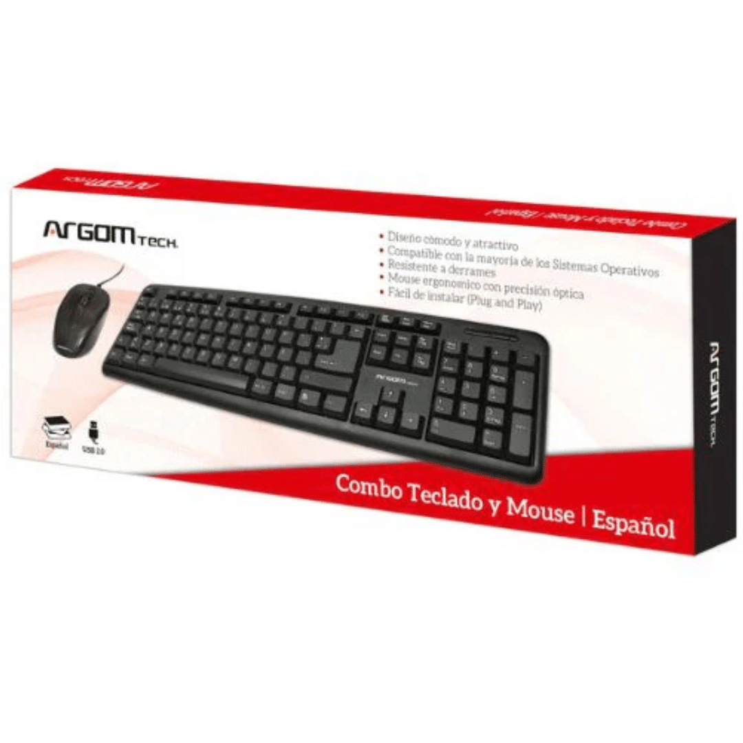 Comainboard Teclado-mouse Argom Arg-kb-7418 Usb Negro - Teclados (4)