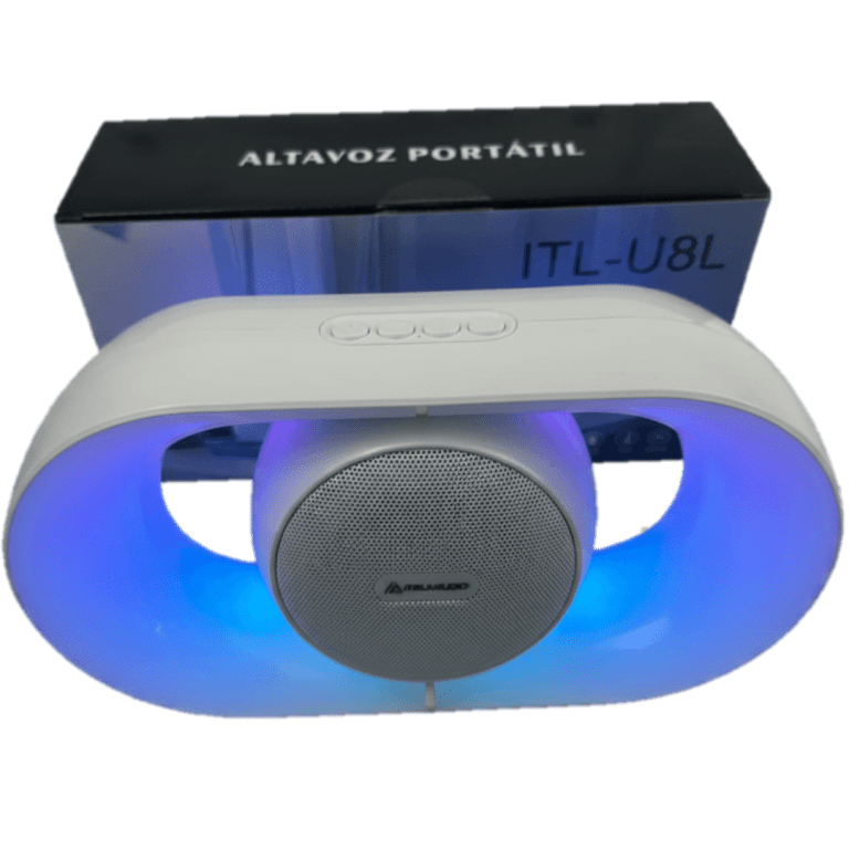 Parlante Portatil Italy Itl-u8l Portatil Recargable 5 Wts Bt Usb Aux Fm Blanco Rgb - Parlantes - ITL-U8L