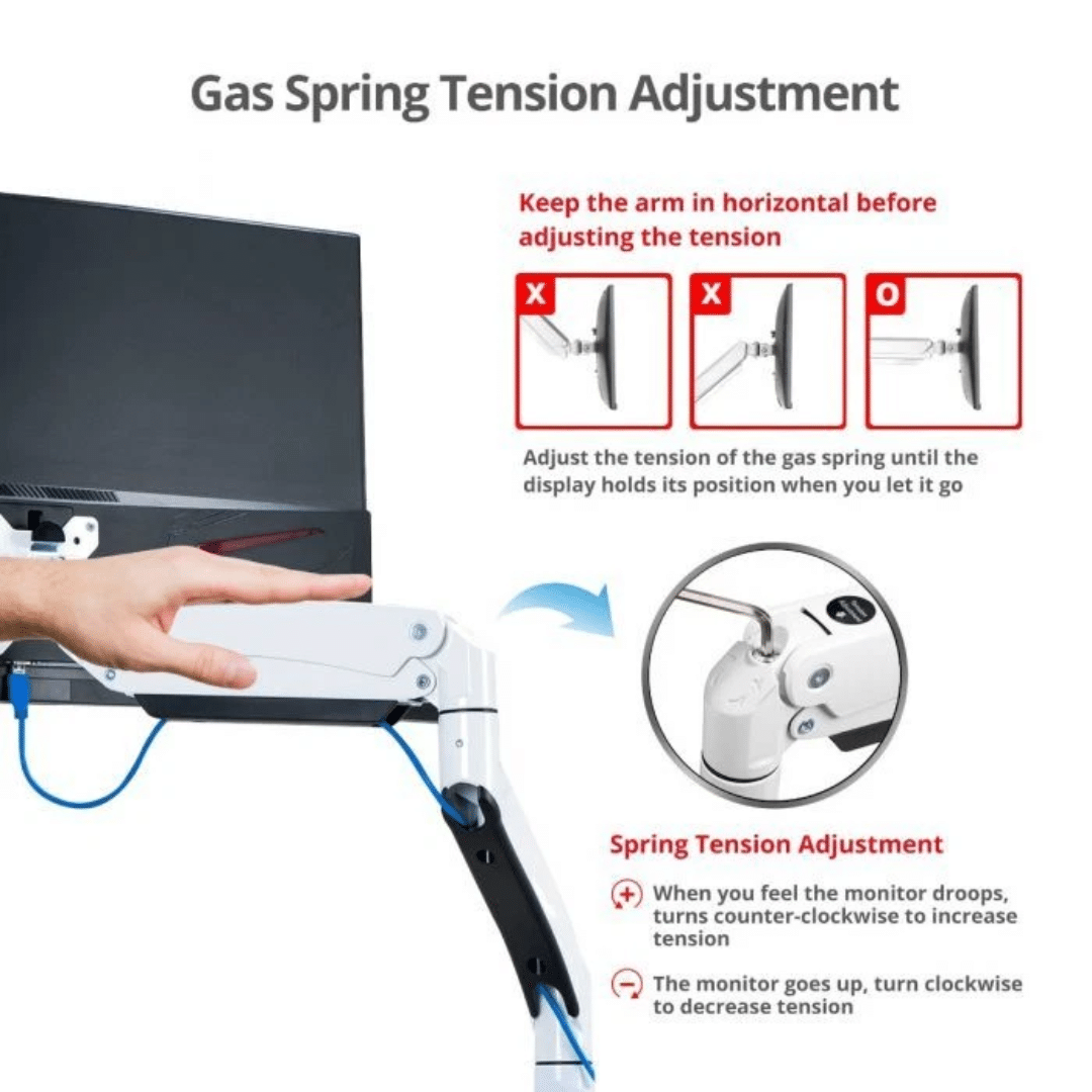 SIIG SIIG AC CE-MT3J11-S2 Premium Single-Monitor Arm Desk Mount w Game RGB Lighting AC 275582 CE-MT3J11-S2 (3)